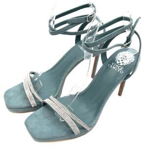 New Vince Camuto Aqua Blue Shaded Spruce Kiahna Ankle Wrap Stiletto Heels Size 8